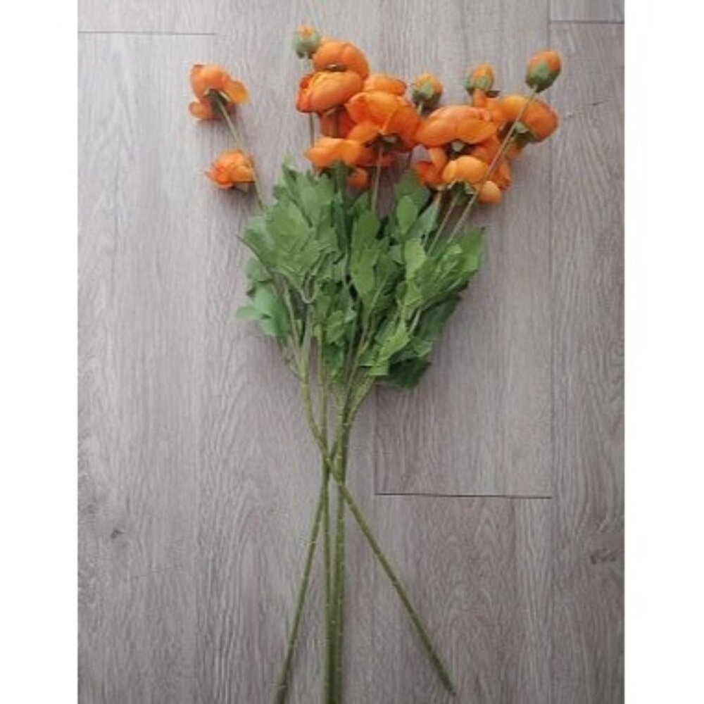New Artificial Silk Flowers Ranunculus Fake Flower 5 Pcs,Suitable for Core Decor